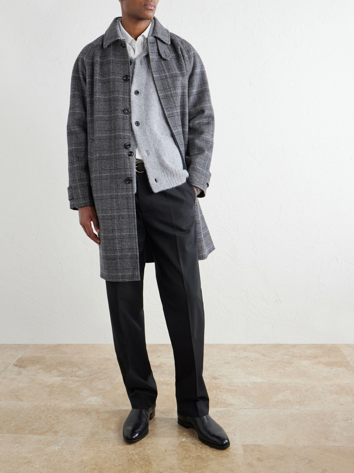Hartford - Graig Wool-Blend Checked Coat - Gray