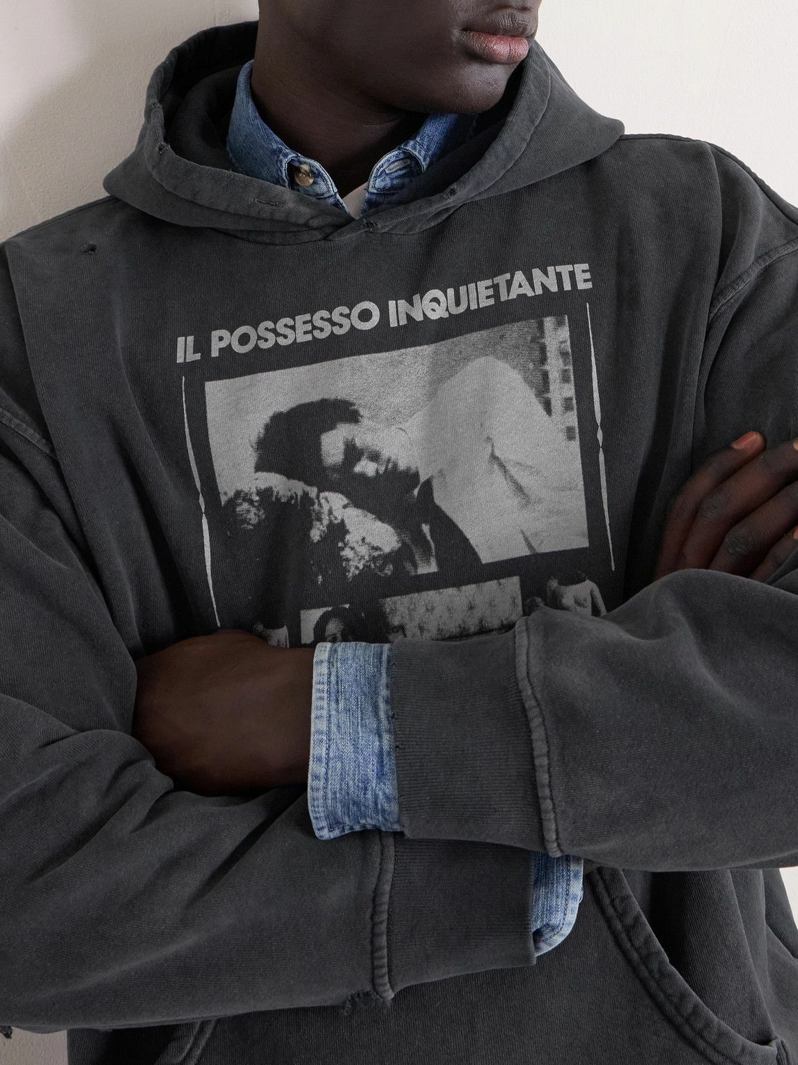 Enfants Riches Déprimés - Il Possesso Printed Cotton-Jersey Hoodie - Black