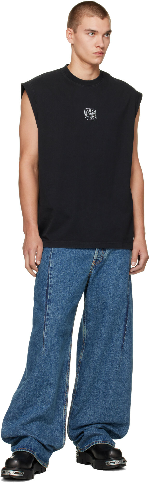 VETEMENTS Blue Pinched Cut-Up Jeans