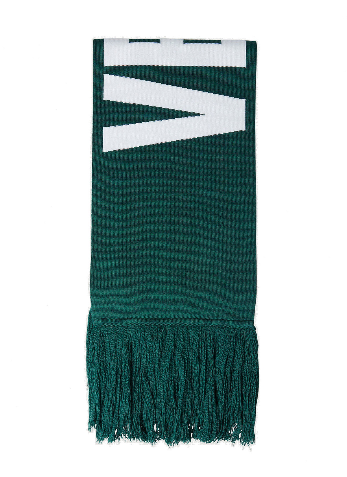 Photo: Double Logo Fringed Scarf in Green
