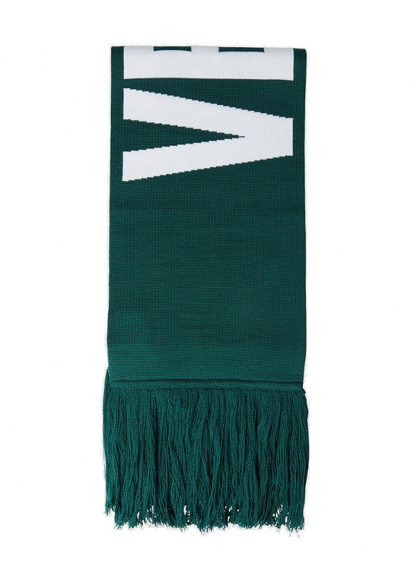 Photo: Double Logo Fringed Scarf in Green