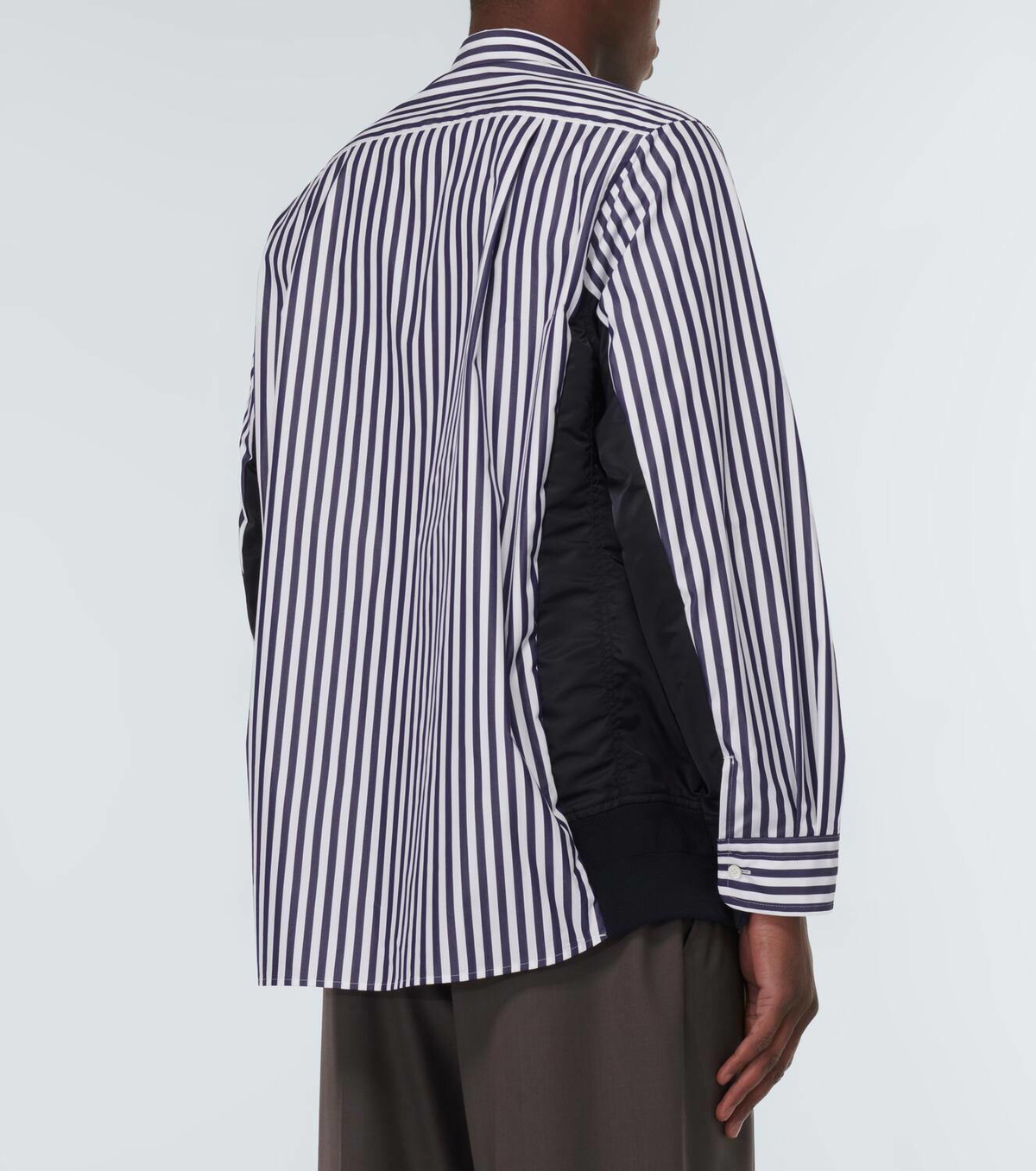 トップス sacai Poplin Back Drape Shirt Sacai Black Poplin Back Drape Shirt Sacai