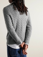 Polo Ralph Lauren - Slim-Fit Cable-Knit Wool and Cashmere-Blend Sweater - Gray