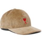 AMI PARIS - Logo-Appliquéd Cotton-Corduroy Baseball Cap - Neutrals