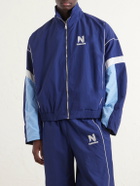 NAHMIAS - Logo-Embroidered Striped Nylon Jacket - Blue