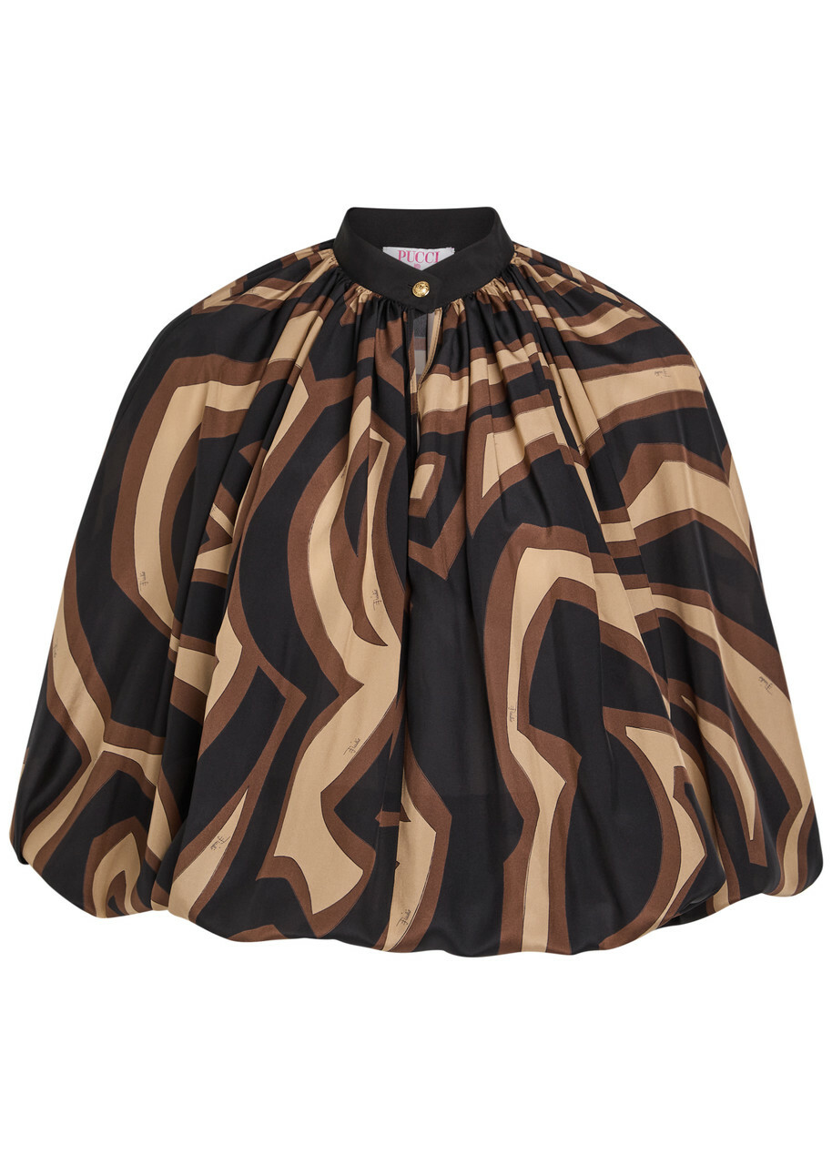 Pucci Printed Silk Blouse Black