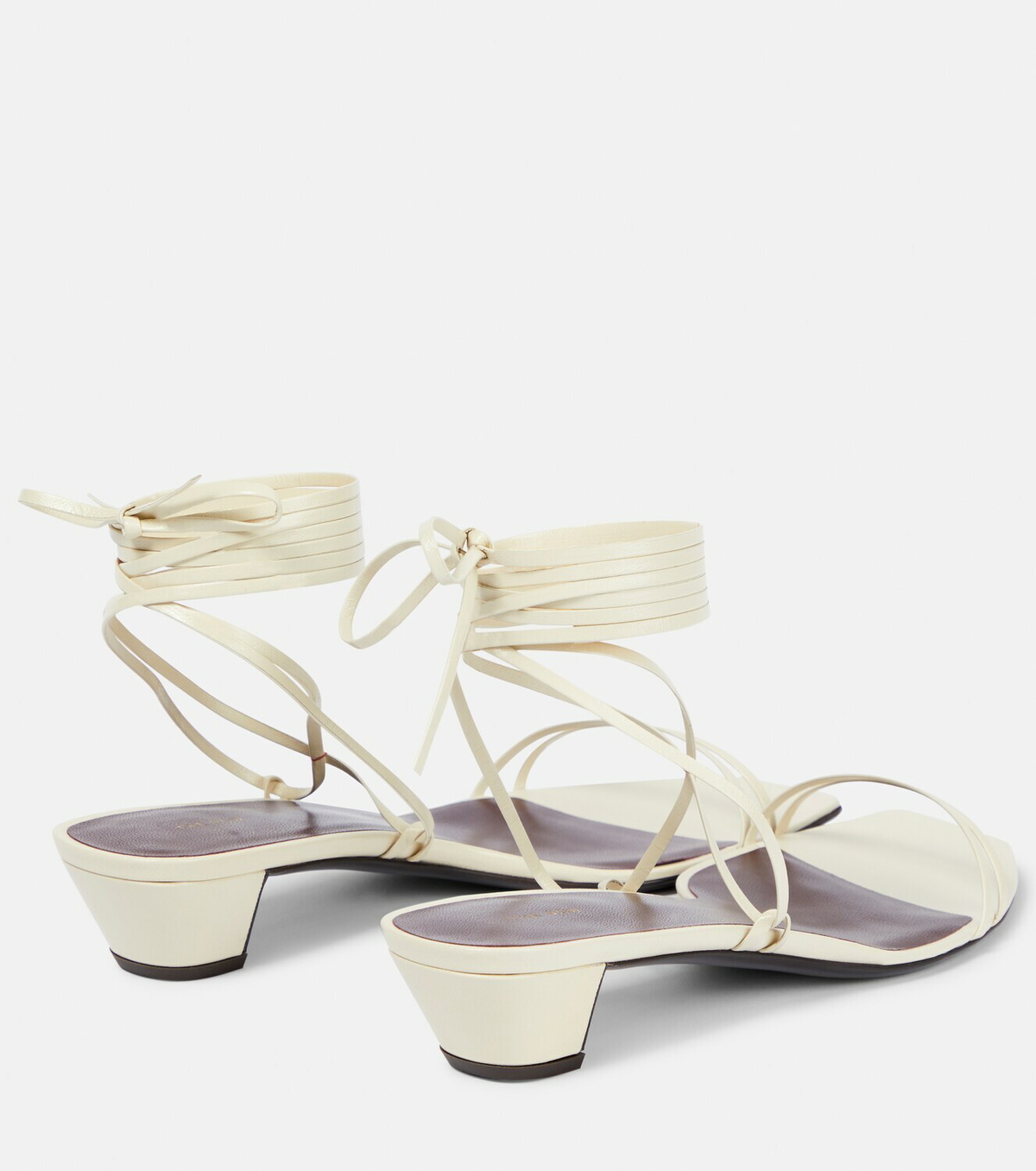 サンダル・ミュール [The Row] Sara Strap Slide in Leather Sara Strap Slide Brown in Leather – The Row
