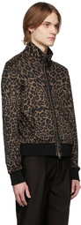 TOM FORD Brown Leopard Zip-Up Sweater