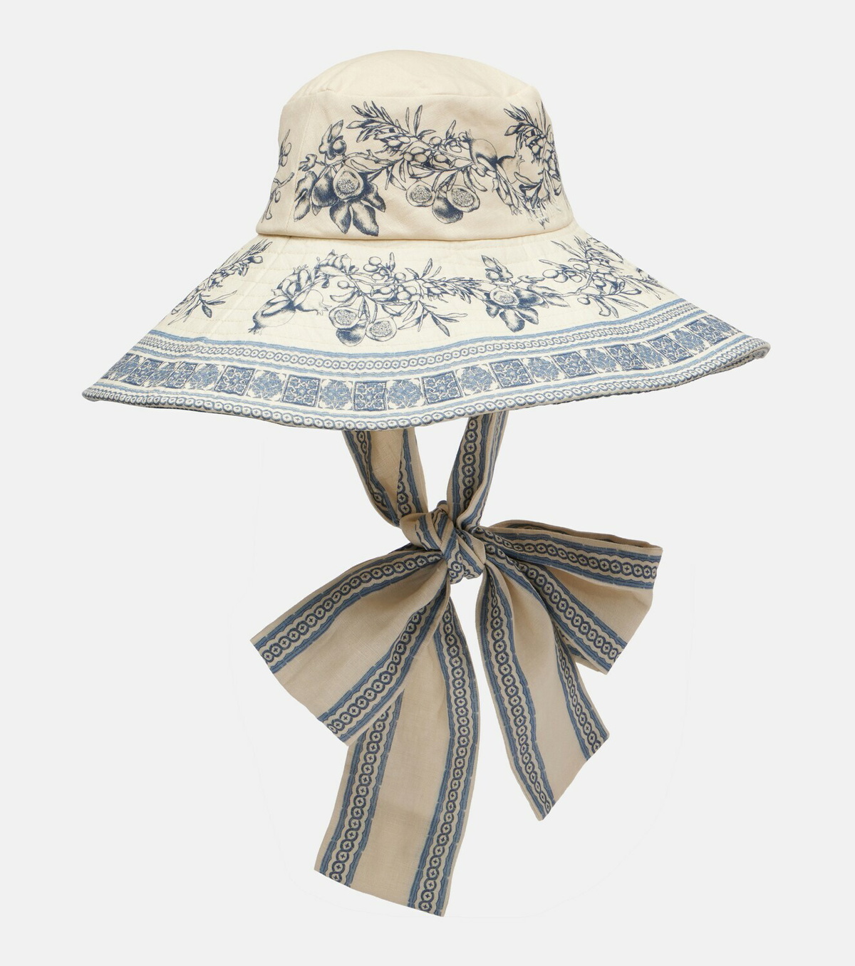 Alémais Villa Romantica printed linen sun hat