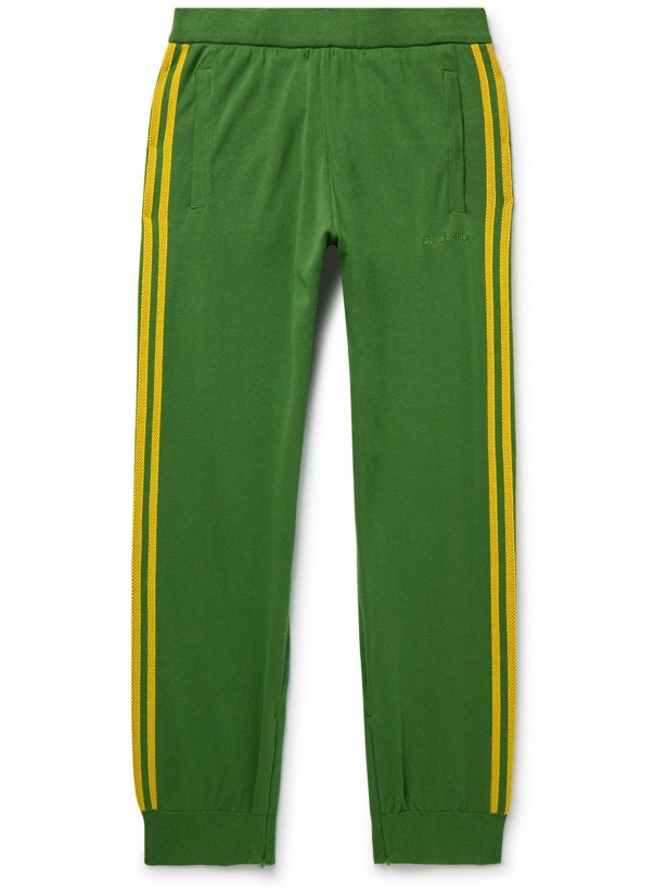 Photo: adidas Originals - Wales Bonner Tapered Crochet-Trimmed Logo-Embroidered Cotton Track Pants - Green