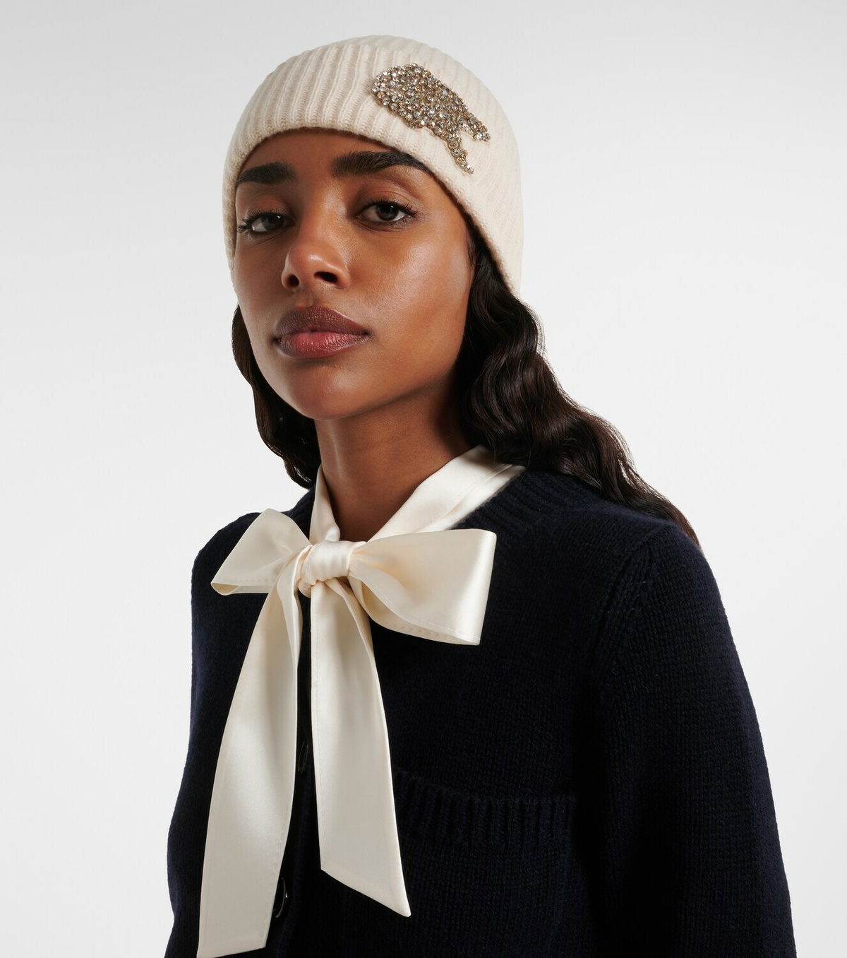Erdem Embellished cashmere beanie
