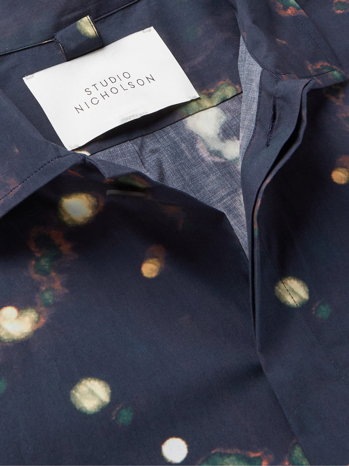 STUDIO NICHOLSON - Zanza Printed Cotton-Poplin Shirt - Blue Studio