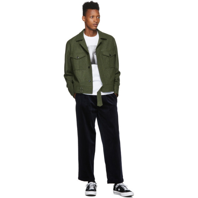 Noah NYC Green Wool Eisenhower Jacket