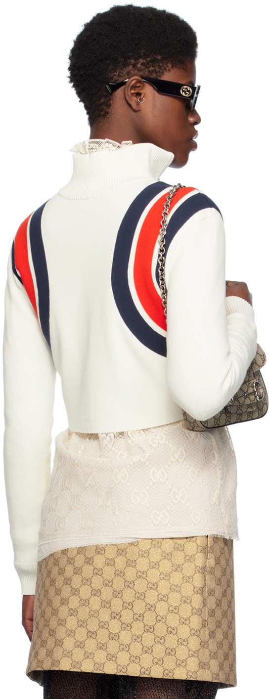 Gucci White Striped Turtleneck