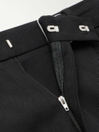 Officine Générale - Hugo Tapered Belted Grain de Poudre Wool Suit Trousers - Black