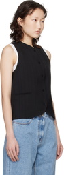 Loulou de Saison Black Paco Tailored Waistcoat