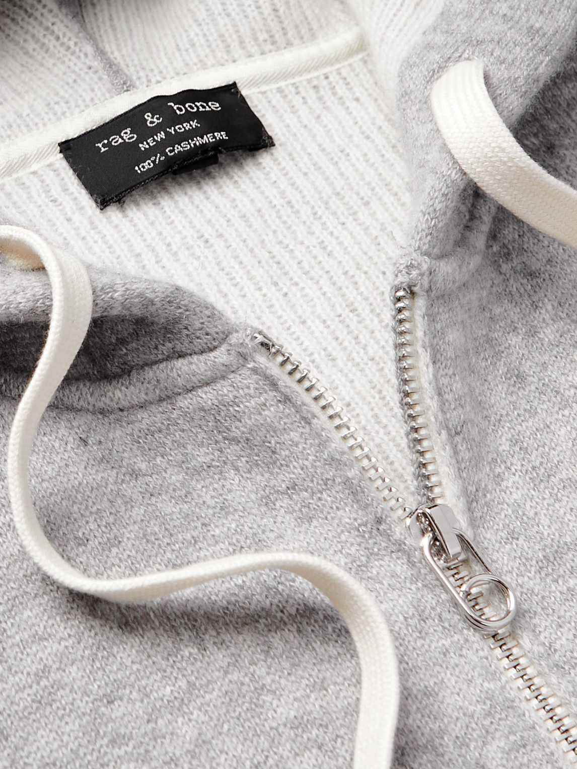 Rag & Bone - Venture Cashmere Zip-Up Hoodie - Gray Rag and Bone