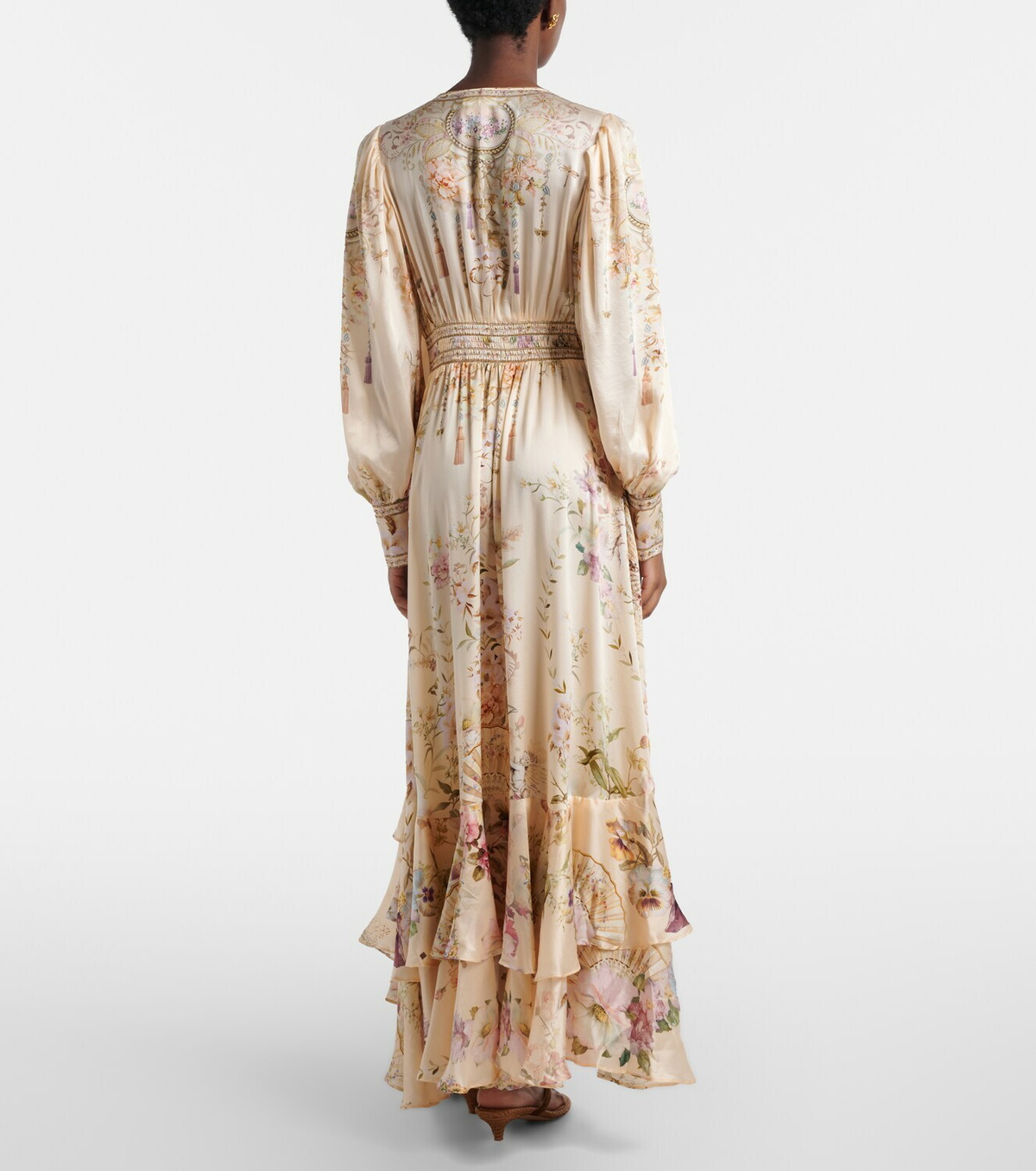 Camilla Embellished printed silk maxi dress