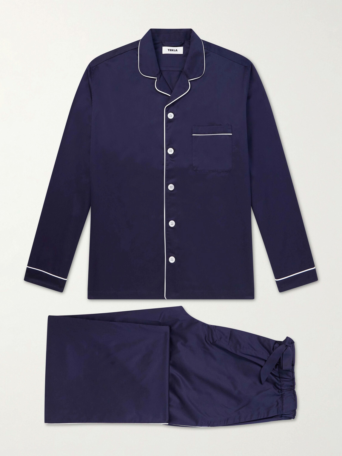 TEKLA - Chelsea Cotton-Satin Pyjama Set - Blue