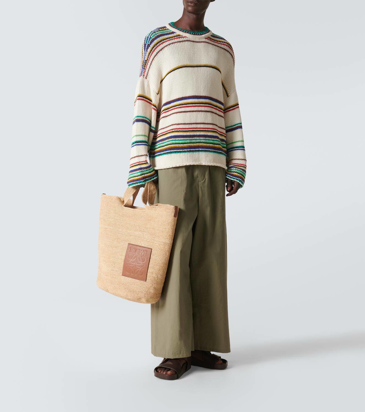 Loewe Paula's Ibiza Slit Large Anagram raffia tote bag Loewe