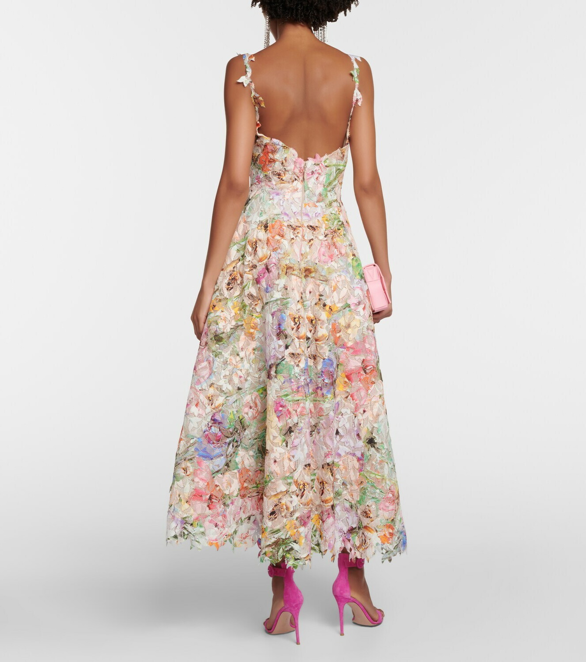 Monique Lhuillier Floral lace midi dress Monique Lhuillier