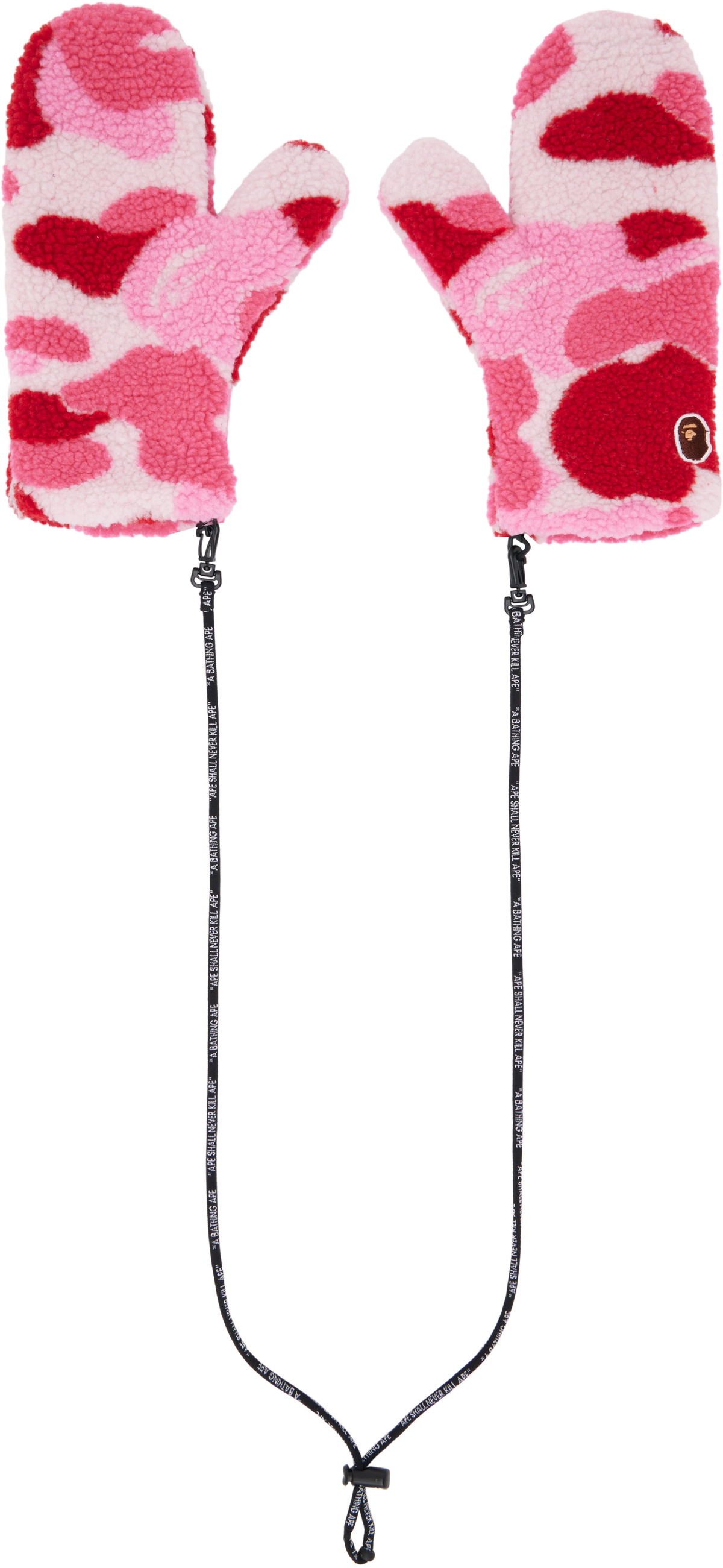 BAPE Pink Abc Camo Boa Mitts