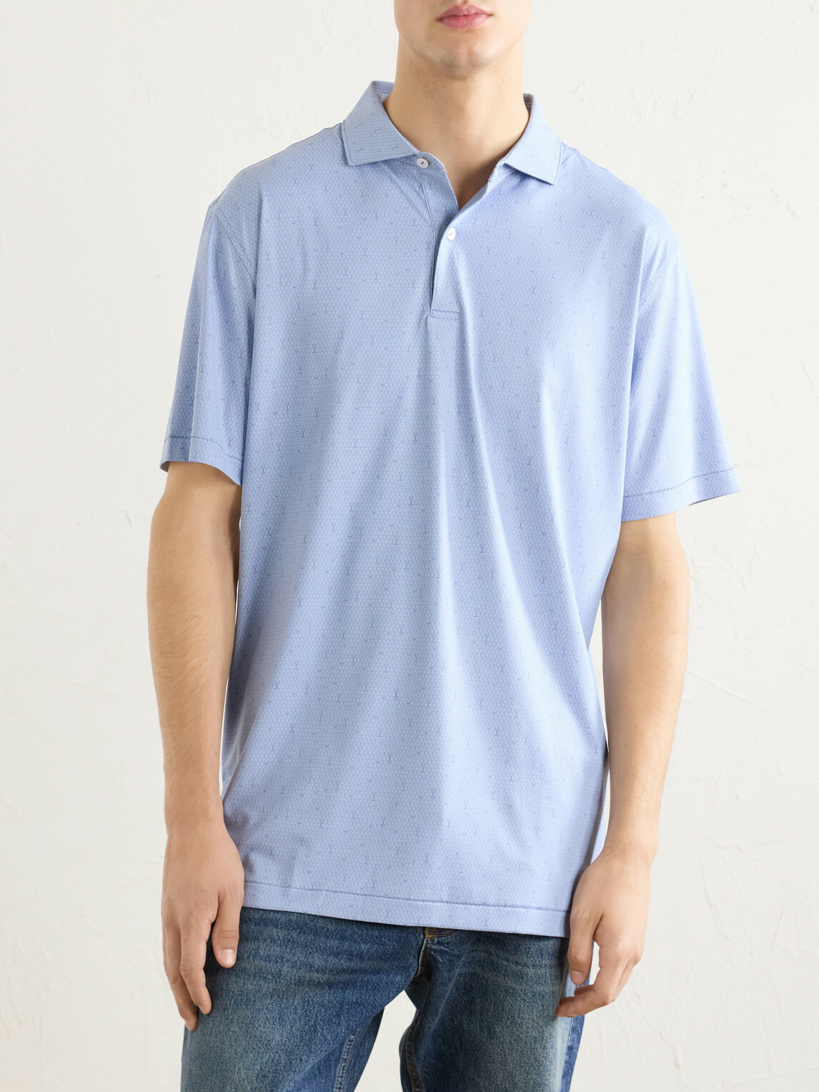 Peter Millar - Fifty-Fifty Printed Stretch-Jersey Polo Shirt - Blue