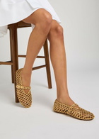 Alaïa Braided Metallic Leather Ballet Flats Gold