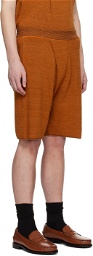 Bianca Saunders Orange Pleat Shorts