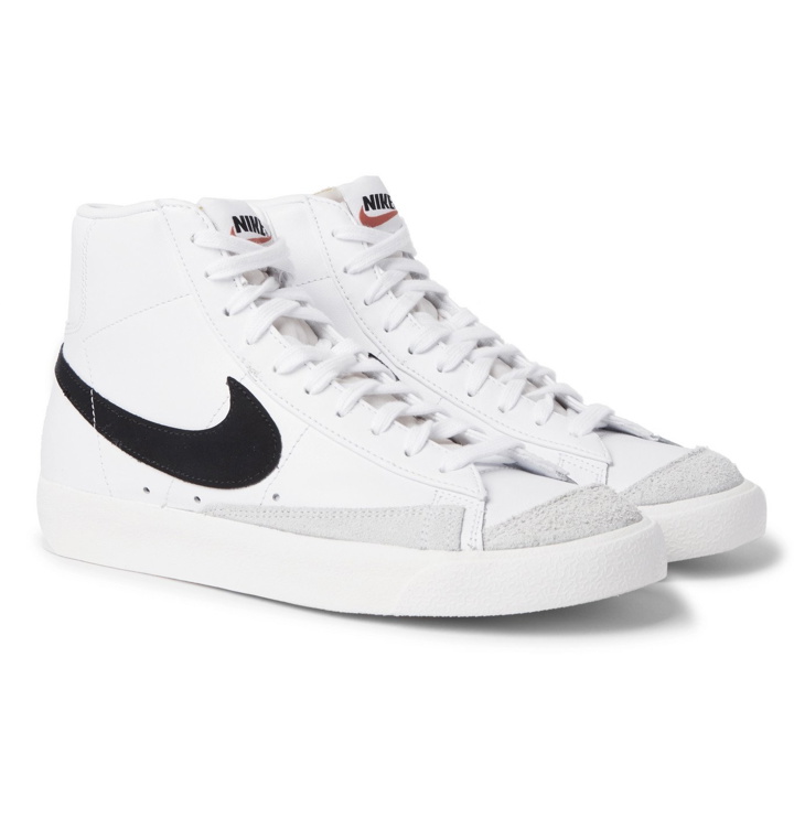 Photo: Nike - Blazer Mid '77 Suede-Trimmed Leather Sneakers - White