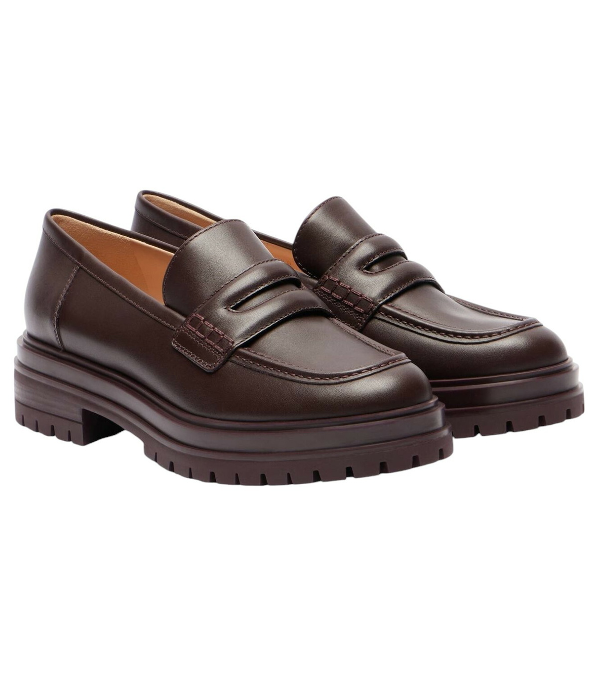 Gianvito Rossi Leather-trimmed raffia loafers Gianvito Rossi