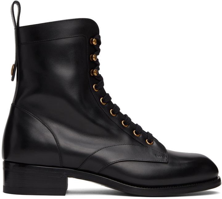Photo: Gucci Black Leather Lace-Up Boots