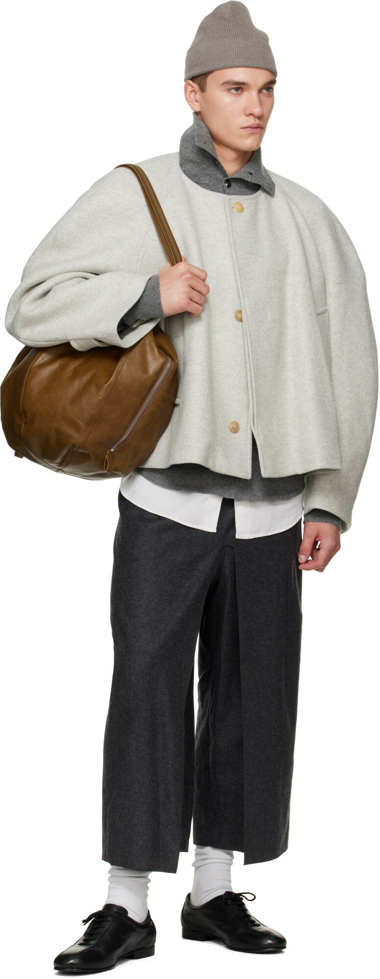 Hed Mayner Gray Herringbone Coat