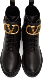 Valentino Garavani Leather VLogo Combat Boots