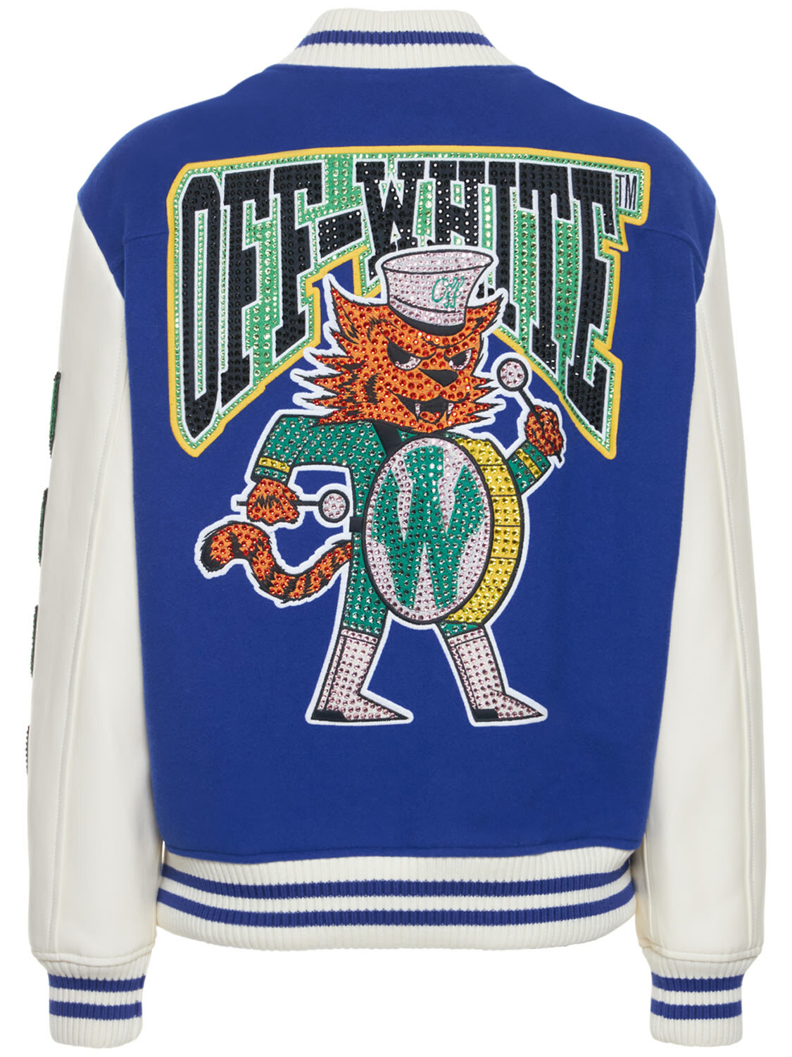 OFF-WHITE - Embroidered Patches Varsity Jacket Off-White