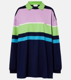 Versace Striped cotton jersey polo sweater