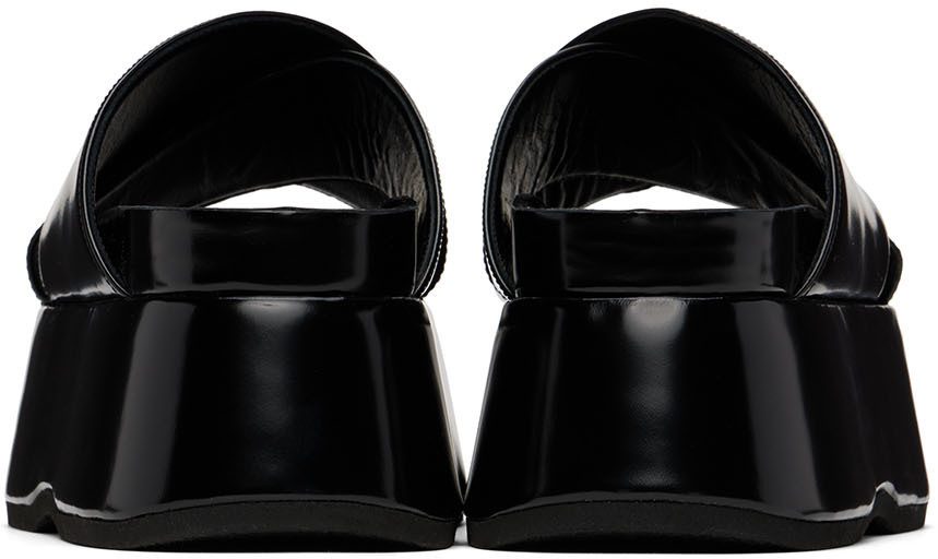 Junya Watanabe Black Platform Kip Sandals Junya Watanabe