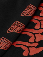 Stray Rats - Exo Straight-Leg Logo-Print Cotton-Jersey Sweatpants - Black