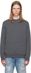 Golden Goose Gray Round-Neck Logo Sweater