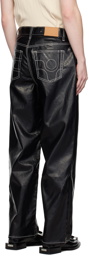 EYTYS Black Benz Faux-Leather Trousers