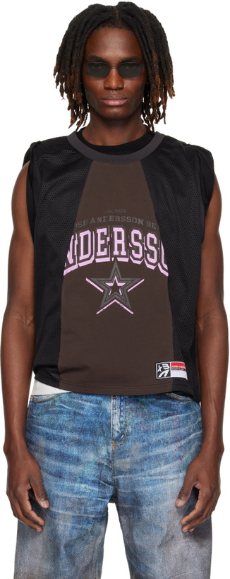 Photo: Andersson Bell Black & Brown Basketball Jersey Layered Roll Up T-shirt