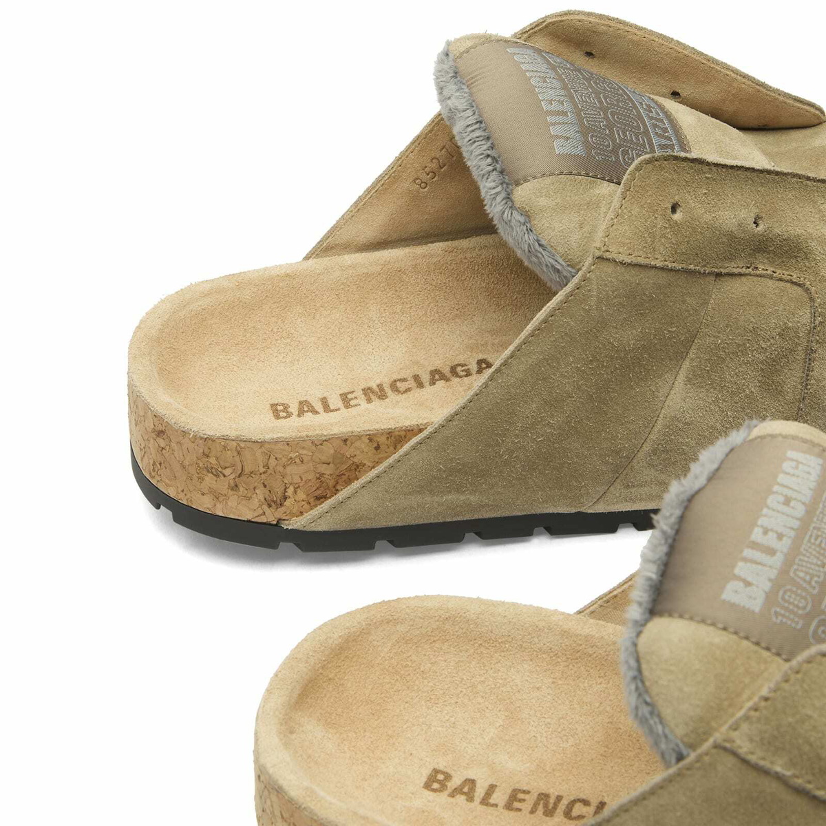 Balenciaga Men's Worn Out Suede Mule in Beige