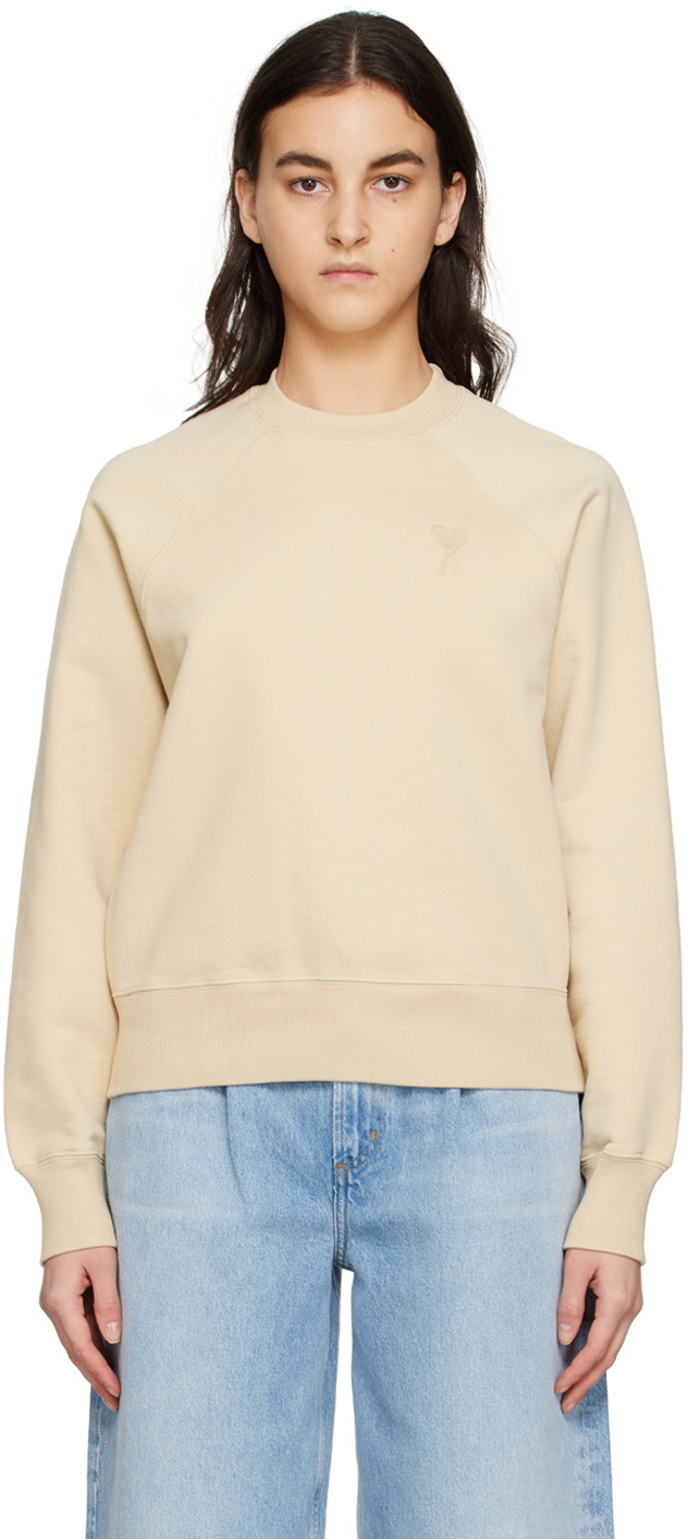 AMI Paris Beige Ami De Cœur Sweatshirt AMI