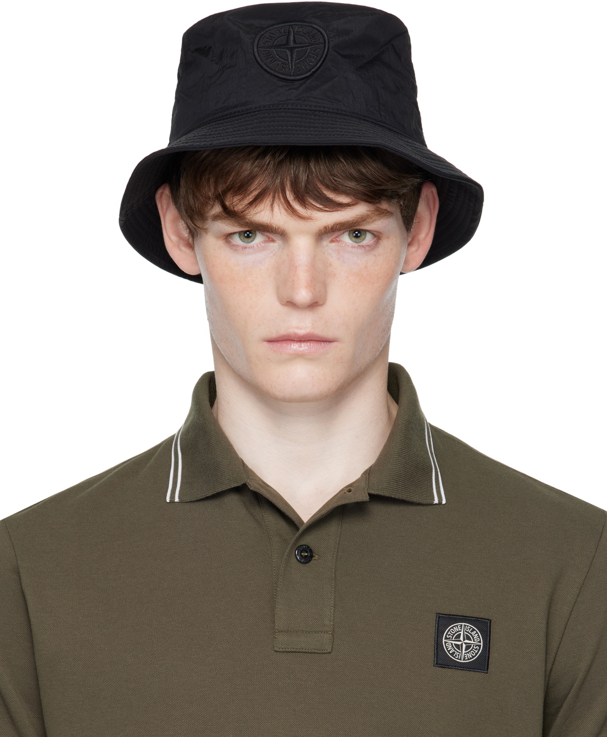 Stone Island Black 9100012 Nylon Metal ECONYL Bucket Hat