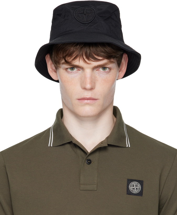 Photo: Stone Island Black 9100012 Nylon Metal ECONYL Bucket Hat