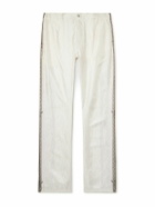 Etro - Slim-Fit Straight-Leg Printed Silk-Twill Trousers - Neutrals