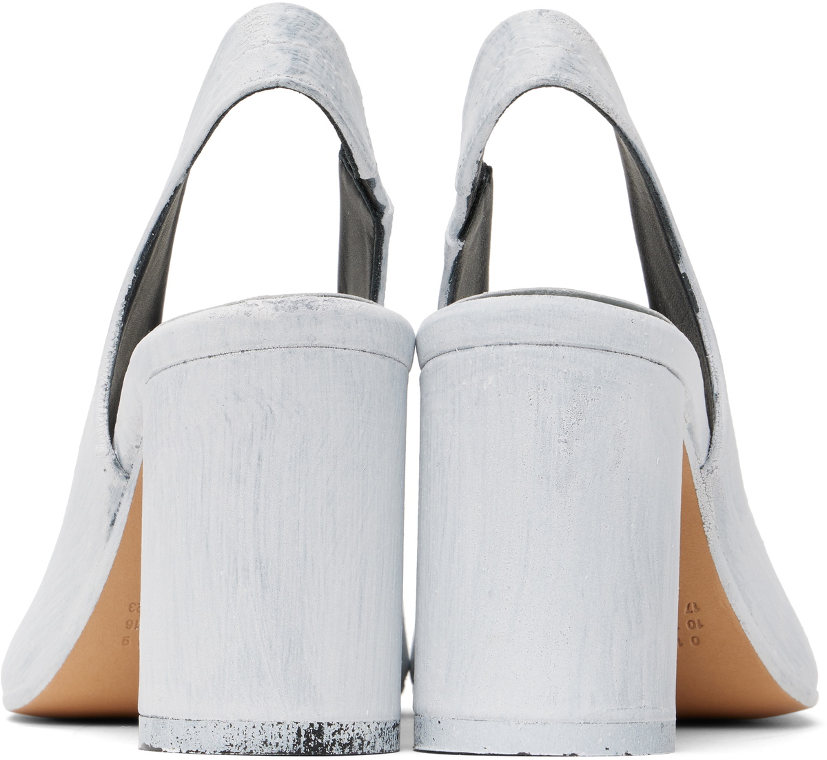 MM6 Maison Margiela White Painted Anatomic Heeled Sandals MM6
