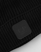 C.P. Company Metropolis Series Extrafine Merino Wool Logo Beanie Black - Mens - Beanies
