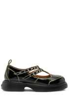 Ganni Mary Jane Patent Leather Shoes Black