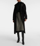Yves Salomon Météo leather midi skirt